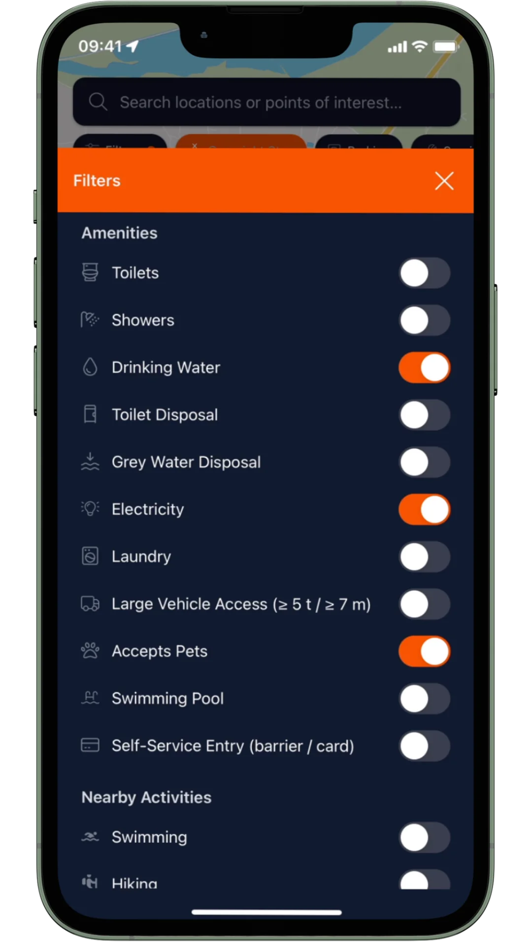 EveryVoyage amenity filters