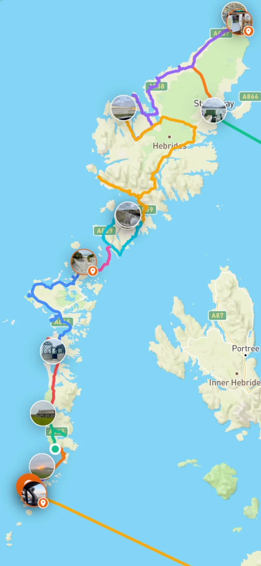 EveryVoyage showing a complete road trip route from another traveller